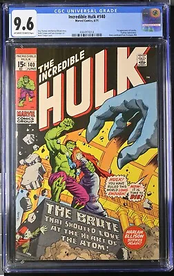 Buy Incredible Hulk 140 (CGC 9.6) 1st Appearance Of Jarella Psyklop 1971 Marvel W114 • 212.33£