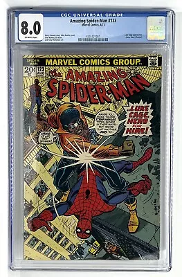 Buy Amazing Spider-Man #123—CGC 8.0 1973—Luke Cage • 130.65£