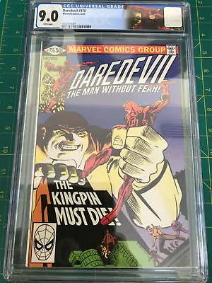 Buy Daredevil #170 CGC 9.0 1981 Miller Kingpin  Bullseye Fisk Custom Label 1st Print • 79.06£