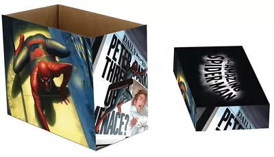 Buy SPIDER-MAN MENACE Printed Comic Short Box Storage Marvel LOT OF 4 NEW • 77.20£