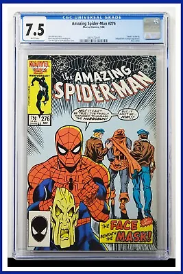 Buy Amazing Spider-Man #276 CGC Graded 7.5 Marvel May 1986 White Pages Comic Book. • 47.44£