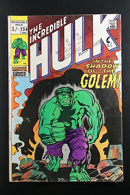 Buy The Incredible Hulk #134 1970 Bronze Age Marvel Comics Herb Trimpe VG- • 14£