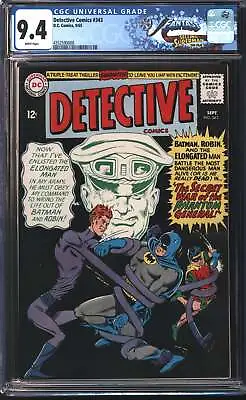 Buy D.C Comics Detective Comics 343 9/65 FANTAST CGC 9.4 White Pages • 261.23£