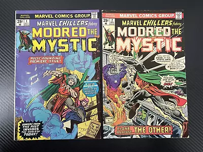 Buy Marvel Chillers #1 And #2 Featuring Mordred The Mystic 1st Appearance 1975 Comic • 23.72£