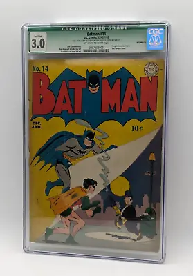 Buy 1942 1943 DC COMICS BATMAN #14 (CGC Green Label 3.0) 2nd Penguin Cover • 711.54£