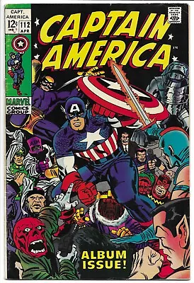 Buy Captain America #112 Fn 6.0 Classic Jack Kirby Album Issue! Silver Age Marvel! • 48.25£