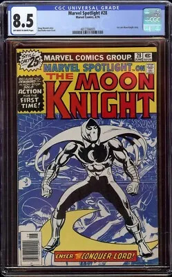 Buy Marvel Spotlight # 28 CGC 8.5 OW/W (Marvel, 1976) 1st Solo Moon Knight Story • 156.68£