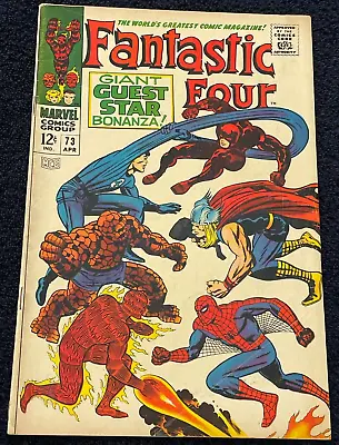 Buy Fantastic Four #73 (Apr 1968) ✨ Spider-Man, Daredevil App ✔ Marvel Comics • 35.98£
