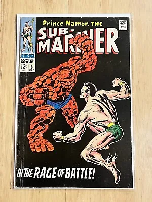 Buy Sub-mariner #8 Thing From Fantastic Four! Silver Age 1968 • 23.74£
