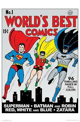Buy DC Comics - Batman And Robin - Superman - World's Best Comics - Cover #1 Poster • 52.23£