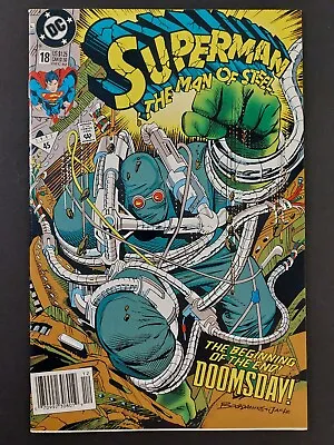 Buy Superman: The Man Of Steel #18 - DC Comics 1992 - Newsstand - 1st Full Doomsday • 10.27£