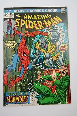 Buy Amazing Spider-Man #124 1st Appearance Of Man-Wolf Bronze Age Marvel 1973 F+/VF • 79.16£