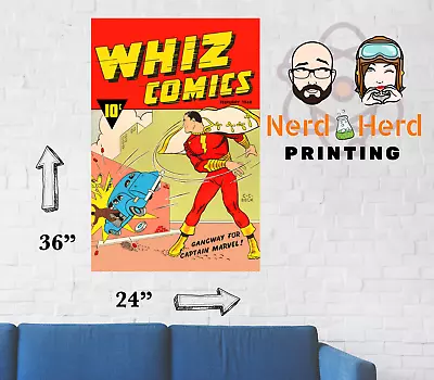 Buy Whiz Comics #1 Comic Cover Wall Poster Multiple Sizes 11x17-24x36 • 21.91£