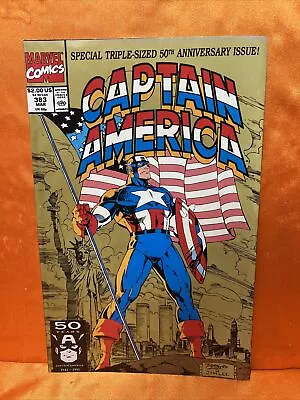 Buy CAPTAIN AMERICA #383 Triple-Sized  50 Anniversary Issue Jim Lee Cvr  1991 VF/NM • 5.53£