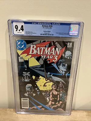Buy Batman #436 CGC 9.4  1st Appearance Of Tim Drake And Origin NEWSSTAND White Page • 76.41£