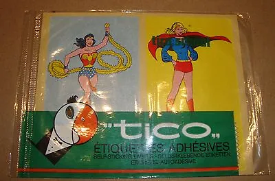 Buy Wonder Woman - Supergirl Dc Vintage Tico 70's/80s Self Sticker Labels • 8.61£