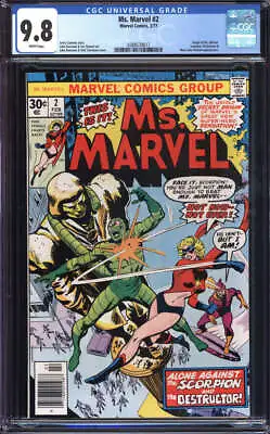 Buy Ms. Marvel #2 Cgc 9.8 White Pages // Origin Of Ms Marvel 1977 • 136.73£