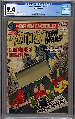 Buy Brave And The Bold #102 Cgc 9.4 Off-white To White Pages Dc Comics 1972 • 94.87£