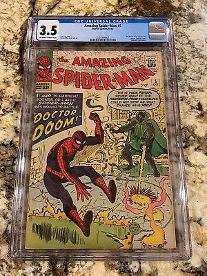 Buy Amazing Spider-man #5 Cgc 3.5 Ow/wh Pages 1st Dr Doom Crossover Huge Marvel Key • 779.47£
