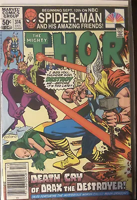 Buy Marvel The Mighty Thor #314 (Dec,1981) Moondragon And Dax  • 8.04£