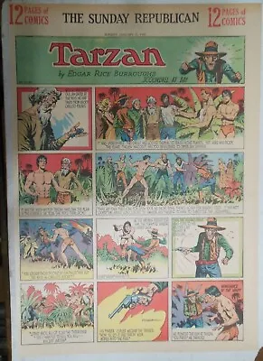 Buy Tarzan Sunday Page #463 Burne Hogarth From 1/21/1940 Very Rare ! Full Page Size • 15.86£