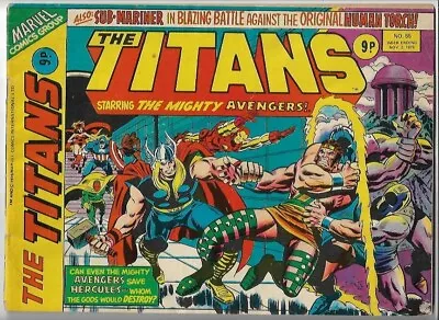Buy The Titans #55 Starring The Mighty Avengers VG (1976) Marvel Comics UK • 5£