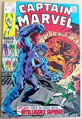 Buy Captain Marvel #16 FN- (5.5) - Marvel 1969 - UK Price Variant Copy • 11.99£