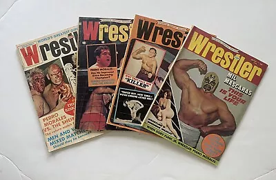Buy THE WRSTLER MAGAZINE Lot Of 4 March April Aug ‘71 ‘72 Pedro Morales • 15.88£