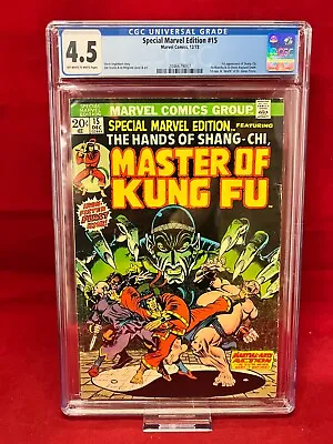 Buy Special Marvel Edition #15 CGC 4.5 Master Of Kung Fu 1st Shang-Chi Marvel Comics • 141.91£
