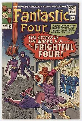 Buy Fantastic Four 36 Marvel 1965 GD VG Stan Lee 1st Frightful Four Medusa • 78.65£