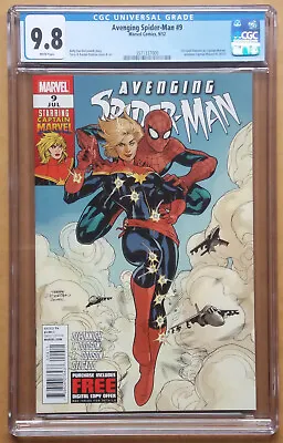 Buy AVENGING SPIDER-MAN #9 (2011 Series) - 1st Carol Danvers As Capt Marvel- CGC 9.8 • 250£