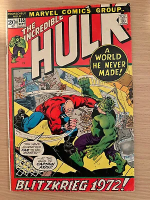 Buy Incredible Hulk #155 VG  1972 - 1st Appearance Of Shaper Of Worlds  • 7.89£