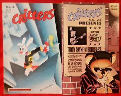 Buy CRITTERS #8 And # 23 FANTAGRAPHICS COMIX '87-88 1st ALAN MOORE W/Vinyl Disc NM! • 16.34£