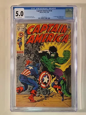 Buy Captain America #110 Marvel Comics 1969 CGC 5.0 Jim Steranko 1st Madame Hydra • 172.91£