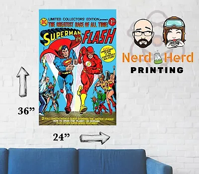 Buy Superman Vs The Flash Wall Poster Multiple Sizes 11x17-24x36 • 22.06£