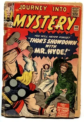 Buy JOURNEY INTO MYSTERY #100 1963-THOR-MR HYDE-KIRBY-FOX G- • 40.37£