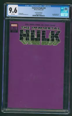 Buy Immortal Hulk #33 Purple Variant 1:200 CGC 9.6 Marvel 2020 Incredible Hulk 750 • 64.31£