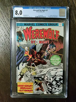 Buy Werewolf By Night #37, CGC 8.0, 3rd App Moon Knight, WP, 1976. Marvel, Disney+ • 90.24£