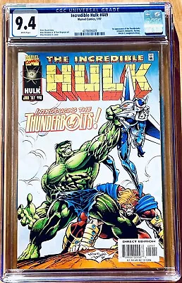 Buy Marvel Comics Incredible Hulk #449 (1997) Cgc 9.4 Wp 1st App Of Thunderbolts! • 79.06£