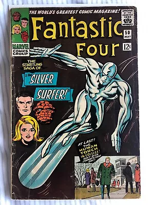 Buy Fantastic Four 50 (1966) Silver Surfer Battles Galactus. 1st App Wyatt Wingfoot • 149.99£