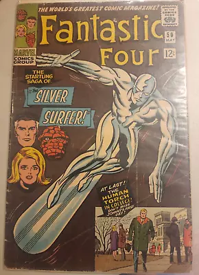Buy Fantastic Four #50 Marvel 1966 Silver Surfer Galactus Key Issue Comic! • 279.83£