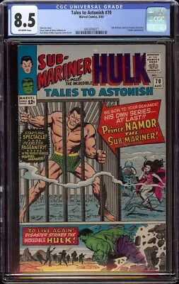 Buy Tales To Astonish # 70 CGC 8.5 OW (Marvel, 1965) 1st Solo Sub-Mariner Story • 197.89£