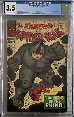 Buy Amazing Spider-man #41 Cgc 3.5 Vg- 1966 1st Appearance Of Rhino Marvel Comics • 229.24£