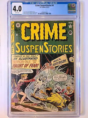 Buy Crime Suspenstories # 4 Ec 1951 Johnny Craig Cover Cgc 4.0 White Pgs • 391.35£