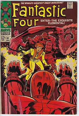 Buy Fantastic Four 81 (1968) F/VF 7.0 Kirby/Sinnott-c/a Crystal Joins Verses Wizard • 22.91£