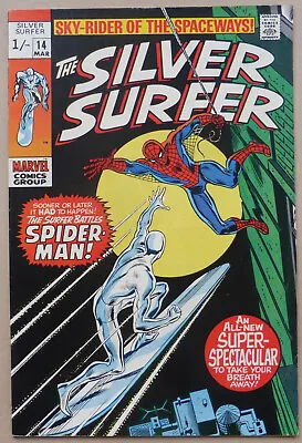 Buy SILVER SURFER #14, KEY ISSUE WITH 1st  SPIDER-MAN  MEETING & BATTLE!! • 295£
