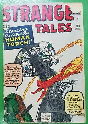 Buy Strange Tales #101 Human Torch Origin Kirby Lee Marvel / Atlas Comics 1962 FR/GD • 130.29£