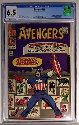 Buy AVENGERS 16 (1965) CGC 6.5 Fine+. Stan Lee Story. Jack Kirby Cover. New Avengers • 135.92£
