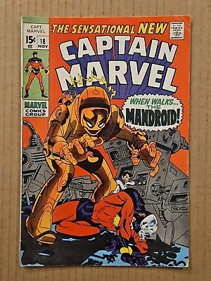 Buy Captain Marvel #18 Carol Danvers Gets Powers 1969 FN- • 10.44£