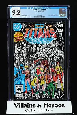 Buy New Teen Titans #36 ~ CGC 9.2 ~  Thriller  Insert Included ~ D.C. Comics (1983) • 31.60£